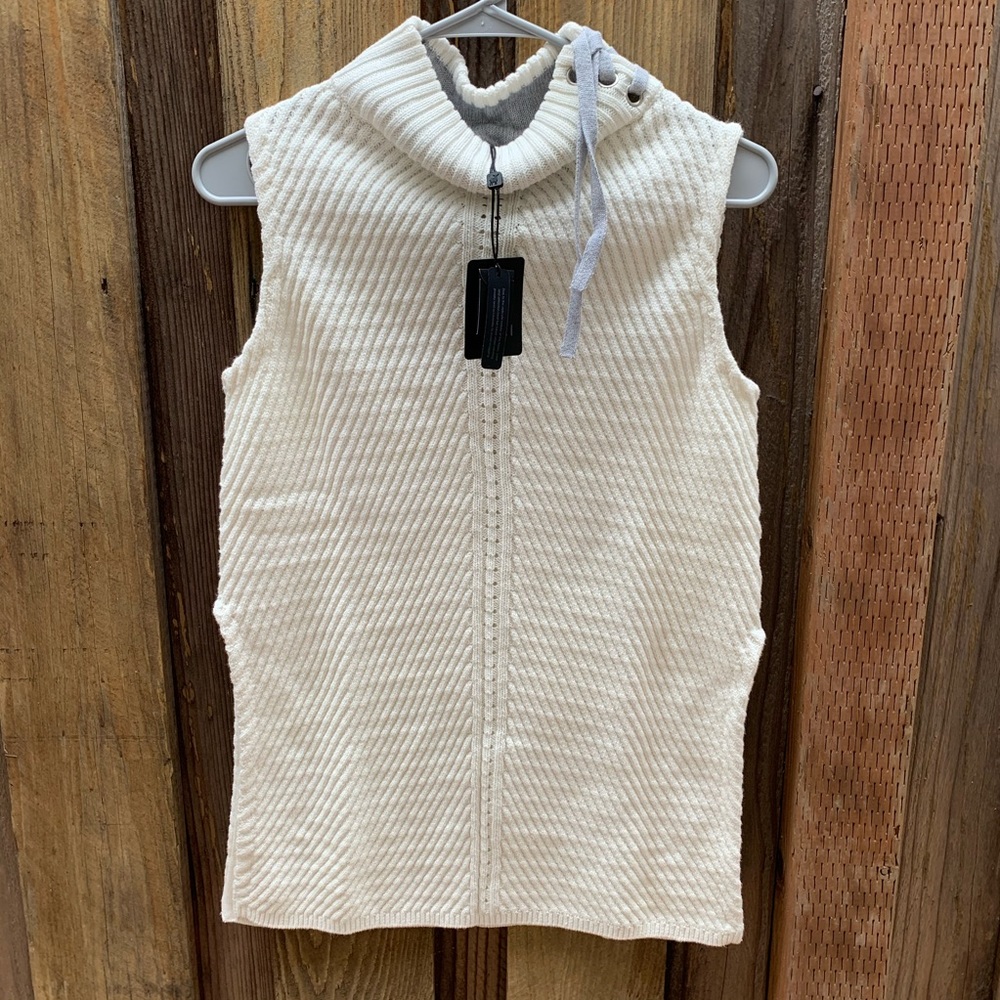Raffi White Sweater Tank 100% Cotton NWT